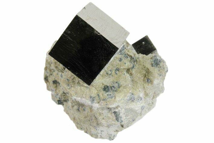 Natural Pyrite Cube In Rock From Spain #82082
